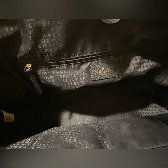 Kate Spade Forster Caroline Lane Bag Black Leather Tote - Black & Ivory - Picture 9 of 9